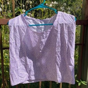 Purple dot sleeveless crop top handmade xs
